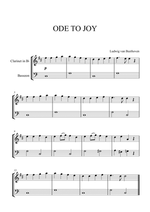 Book cover for Beethoven - Ode to Joy for Clarinet and Bassoon