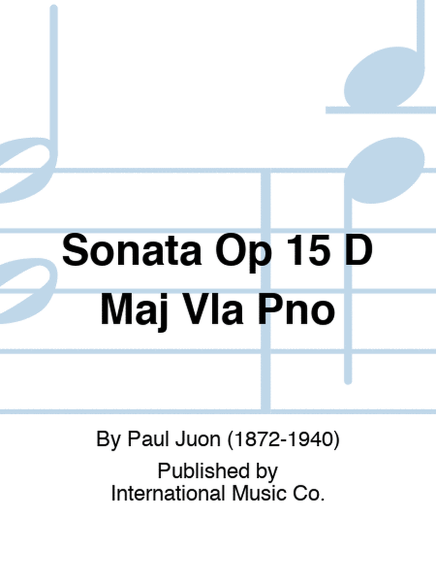 Sonata Op 15 D Maj Vla Pno