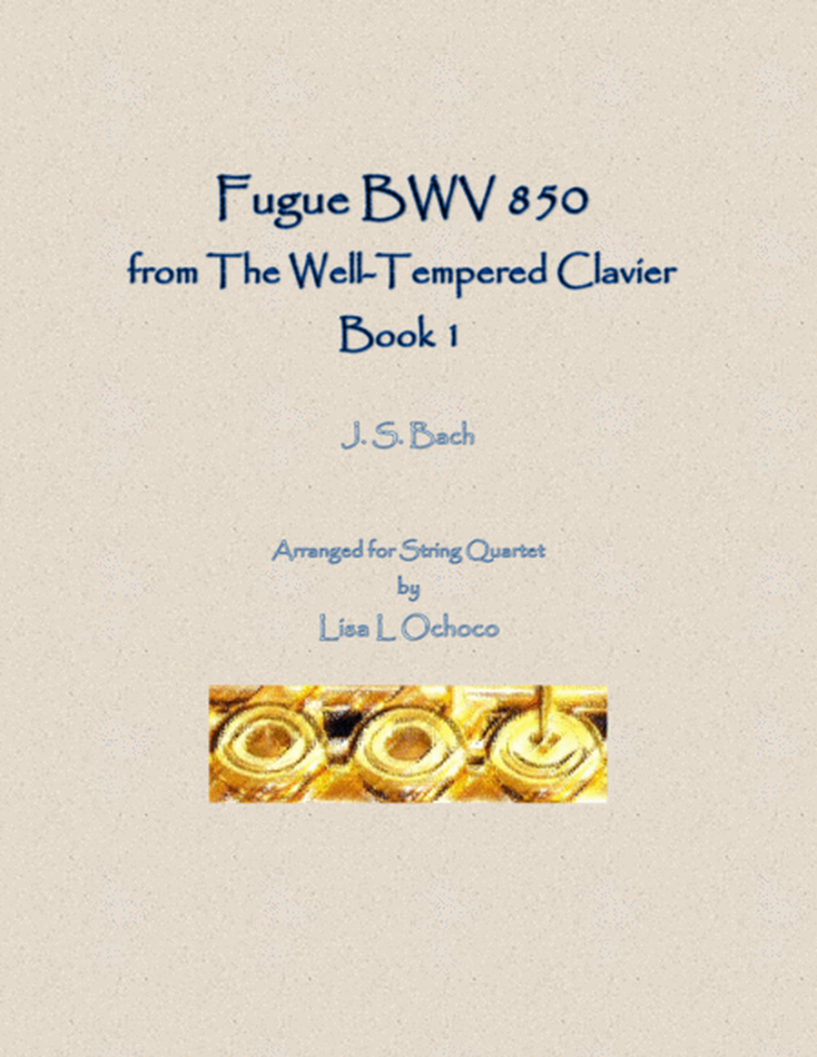Fugue BWV 850 from the Well-Tempered Clavier, Book 1 for String Quartet image number null
