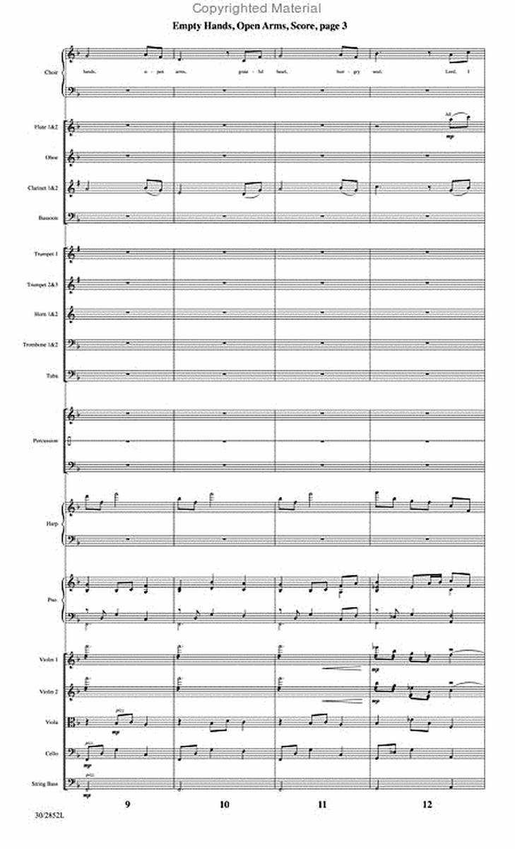 Empty Hands, Open Arms - Orchestral Score and CD with Printable Parts