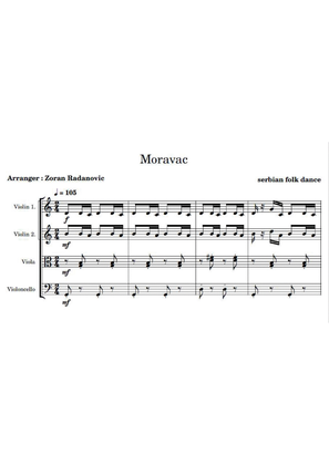 Book cover for Moravac kolo - C major - for string quartet