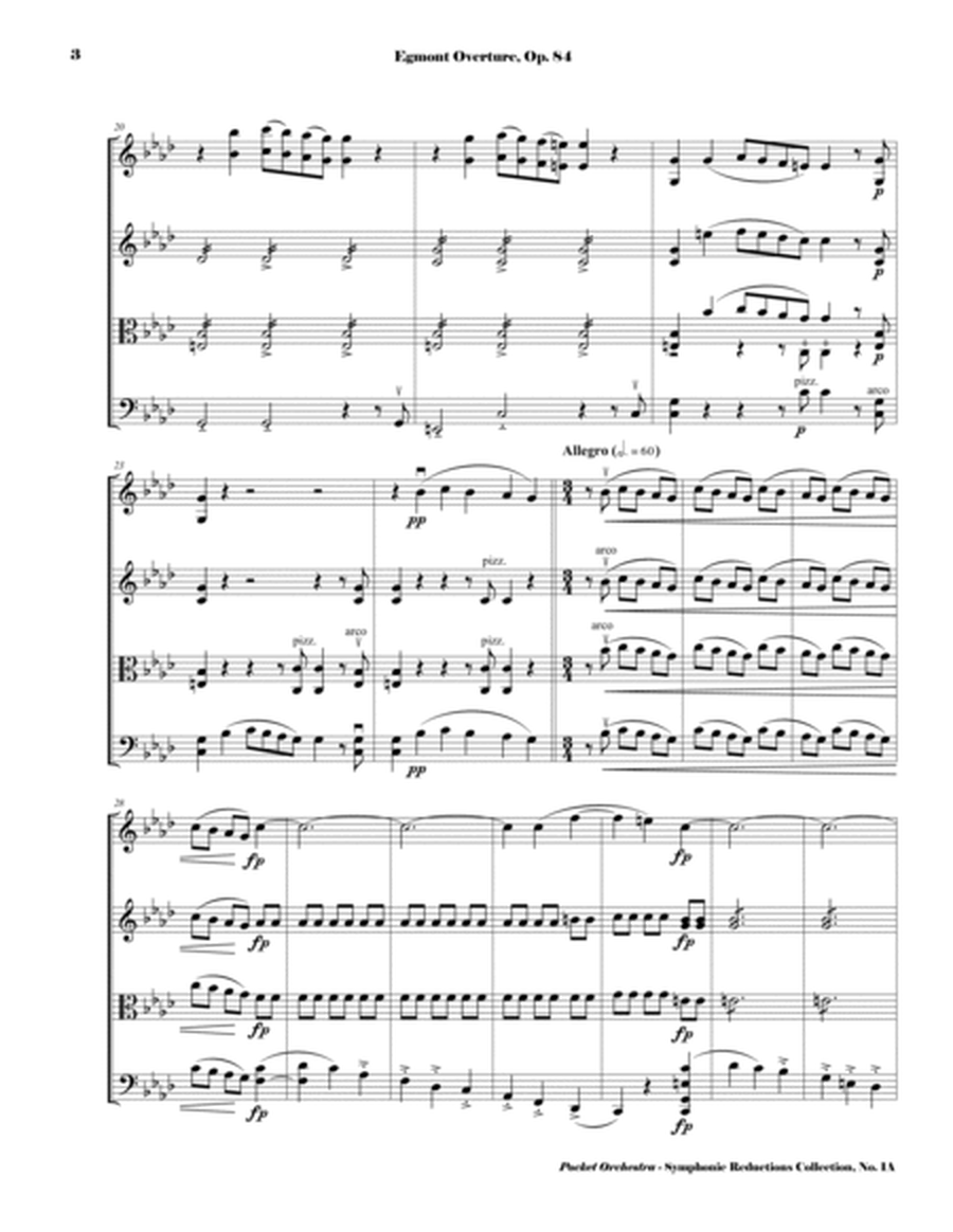 Beethoven - Egmont Overture, Op. 84 - String Quartet Arrangement - Score and Parts image number null