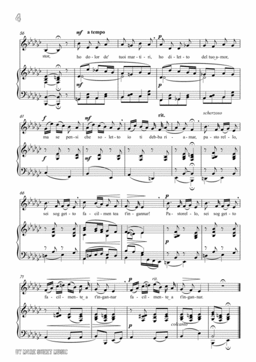 Pergolesi-Se tu m'ami in e flat minor,for Voice and Piano image number null