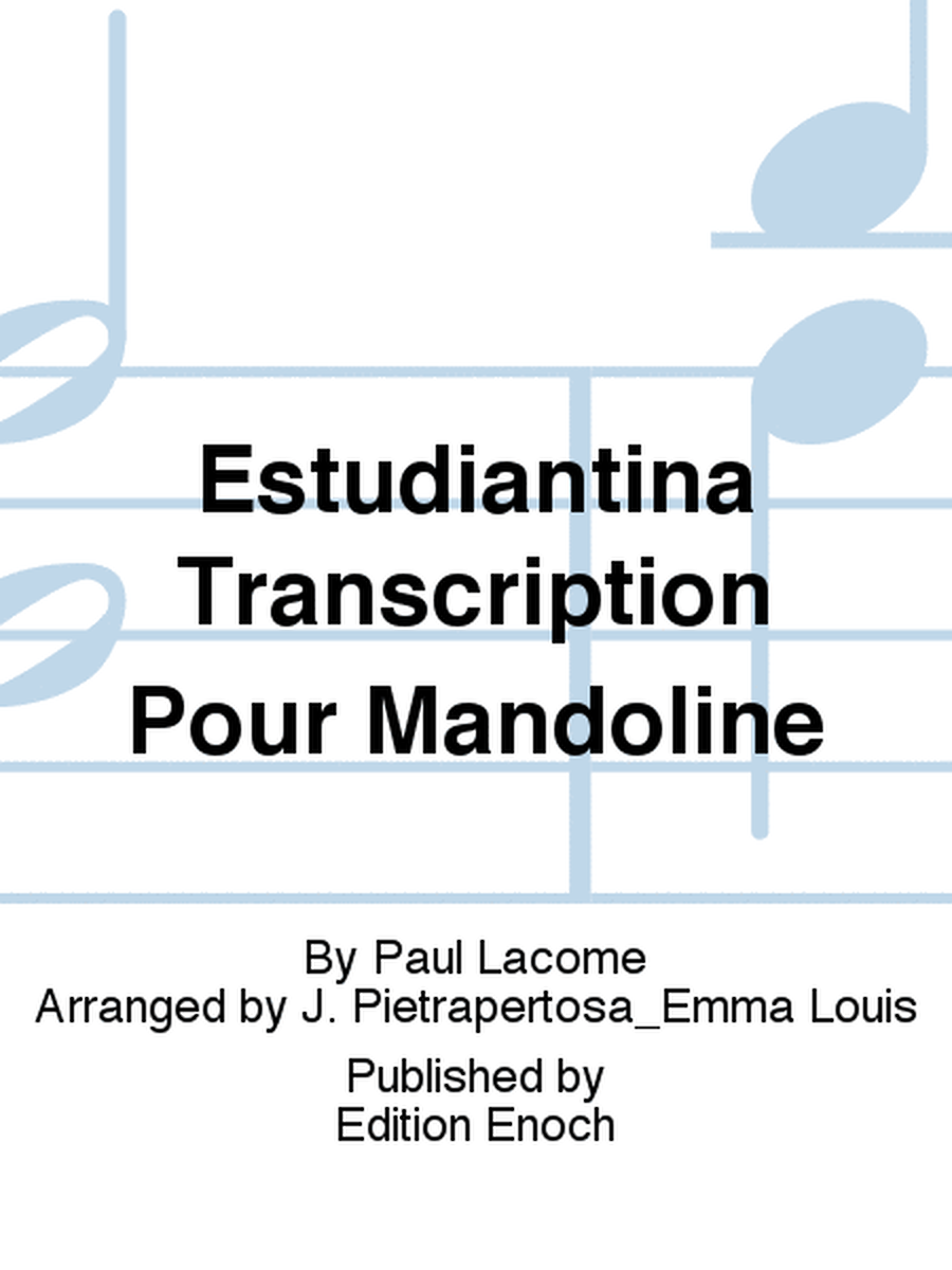 Estudiantina Transcription Pour Mandoline