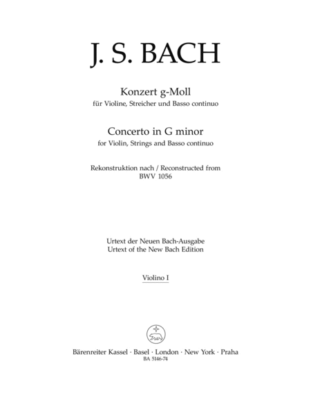 Concerto for Violin, Strings and Basso Continuo in G minor