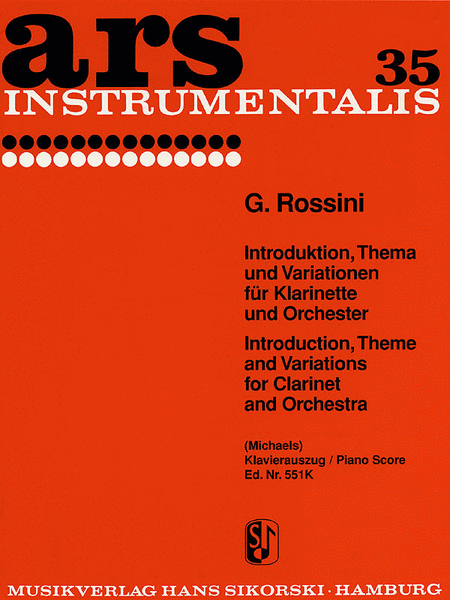 Introduction, Theme and Variations - Clarinet/Piano