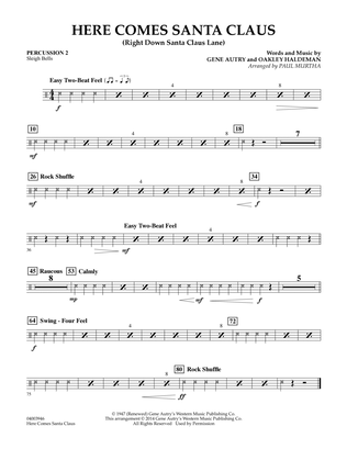 Book cover for Here Comes Santa Claus (Right Down Santa Claus Lane) - Percussion 2