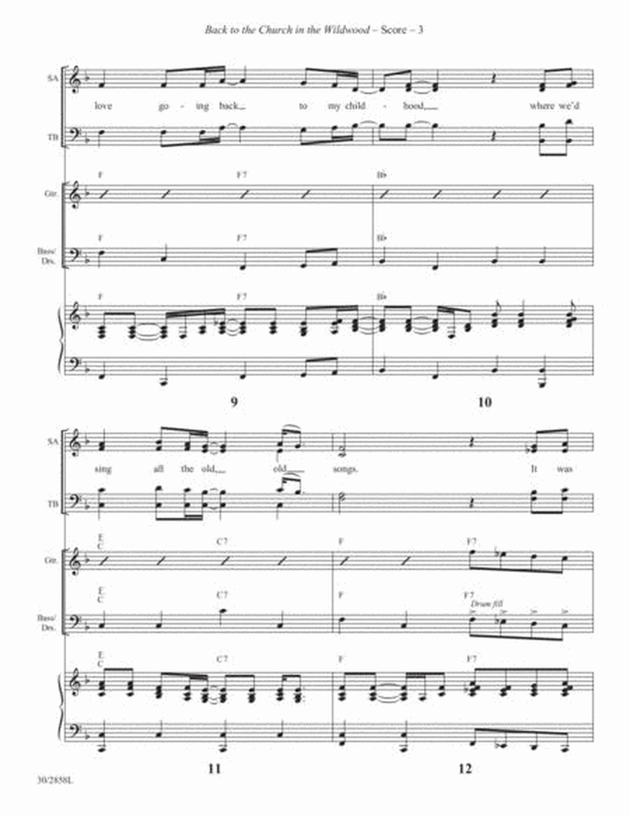 Back to the Church in the Wildwood - Rhythm Score and Parts