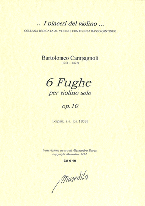 Book cover for Sei fughe op.10 (Leipzig, s.a.)