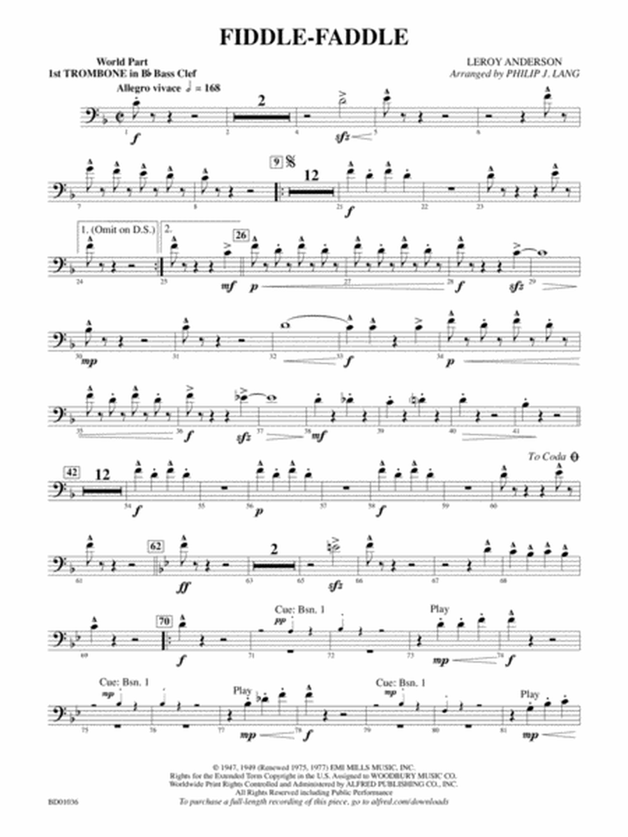 Fiddle-Faddle: (wp) 1st B-flat Trombone B.C.