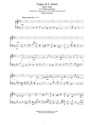 Bach - Fugue in C minor BWV 546b - Piano version