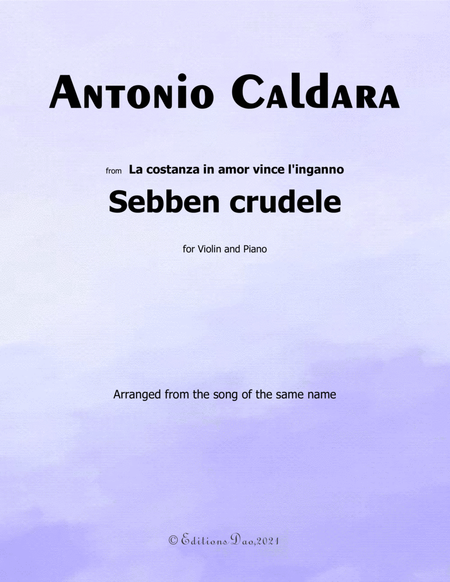 Sebben crudele,by Caldara,for Violin and Piano image number null