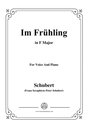 Book cover for Schubert-Im Frühling in F Major,for voice and piano