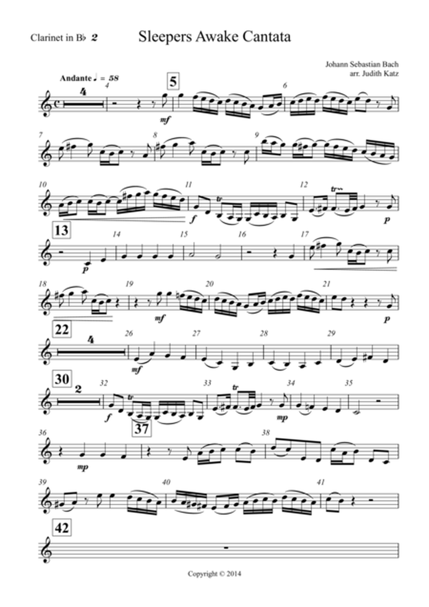 Sleepers Awake Cantata - for clarinet quartet - Parts