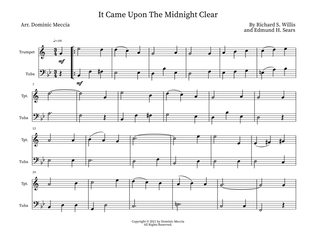 Book cover for It Came Upon The Midnight Clear- Trumpet and Tuba Duet