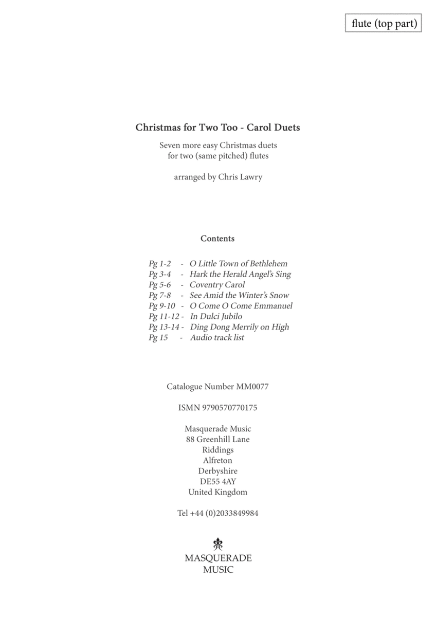 Christmas for Two Too! - 7 easy Christmas duets for flute duet