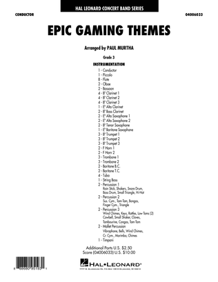 Book cover for Epic Gaming Themes - Conductor Score (Full Score)