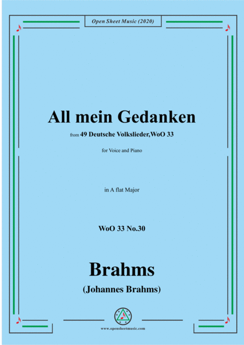 2Brahms-All mein Gedanken,WoO 33 No.30,in A flat Major,for Voice and Piano