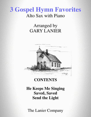 Book cover for 3 GOSPEL HYMN FAVORITES (For Alto Sax & Piano with Score/Parts)