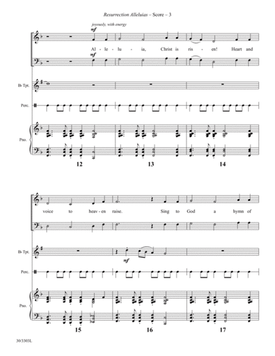 Resurrection Alleluias - Trumpet and Hand Drum Score and Parts image number null