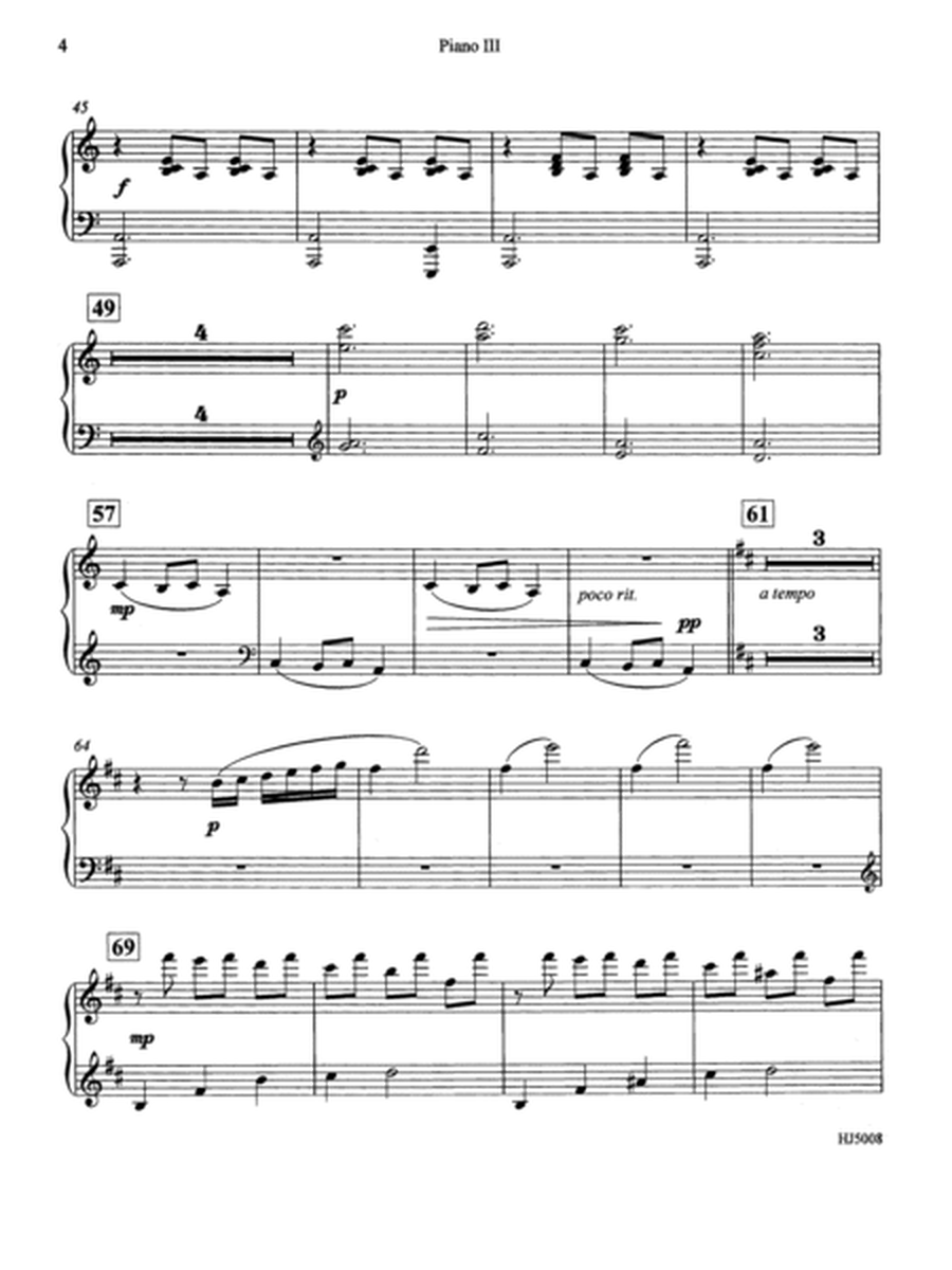 Ukrainian Bell Carol (Piano Quartet - Four Pianos) - Piano III