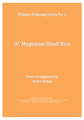 Book cover for Magtanim Hindi Biro - arranged for Piano Solo