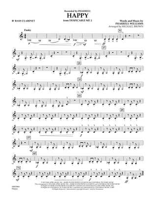 Book cover for Happy (from Despicable Me 2) (arr. Michael Brown) - Bb Bass Clarinet