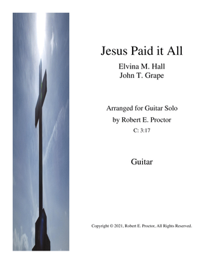 Book cover for Jesus Paid it All for Solo Guitar