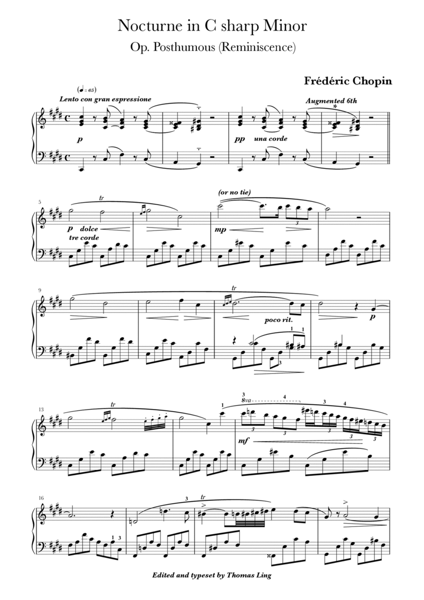 Nocturne in C sharp Minor (Op. posthumous) - Reminiscence