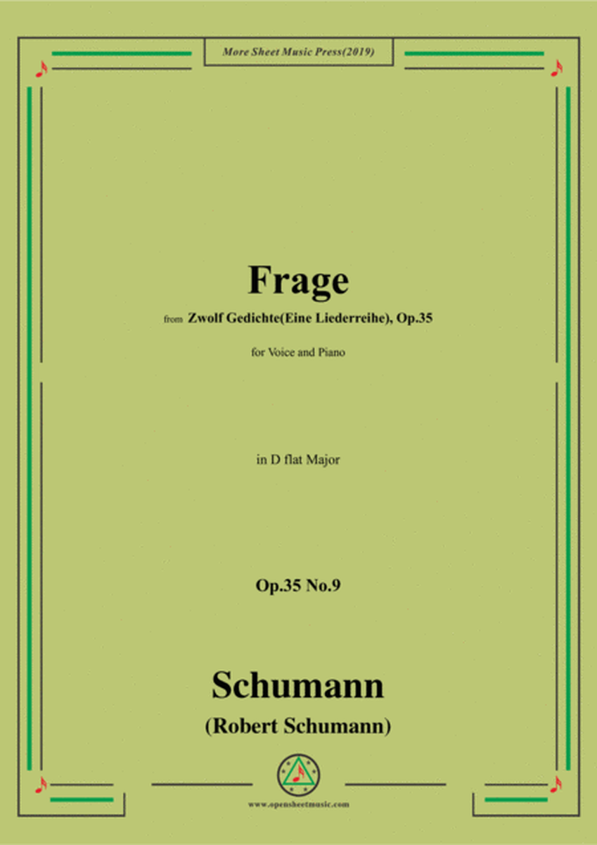 Schumann-Frage,Op.35 No.9 in D flat Major,for Voice&Piano image number null