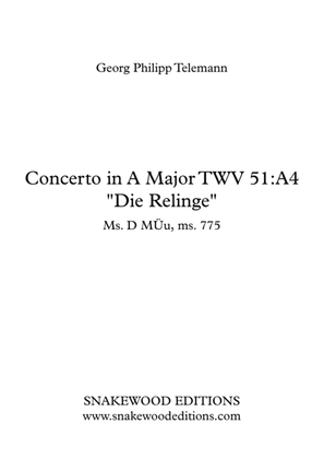 Book cover for TELEMANN – VIOLIN CONCERTO IN A MAJOR "THE FROGS", TWV 51:A4 (Score and parts in PDF)