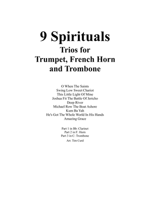 Book cover for 9 Spirituals, Trios For Trumpet, French Horn And Trombone