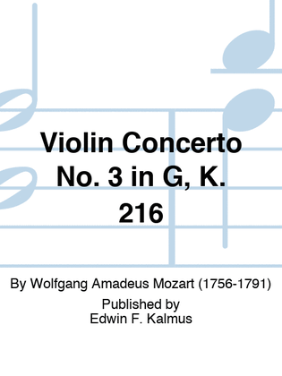 Book cover for Violin Concerto No. 3 in G, K. 216