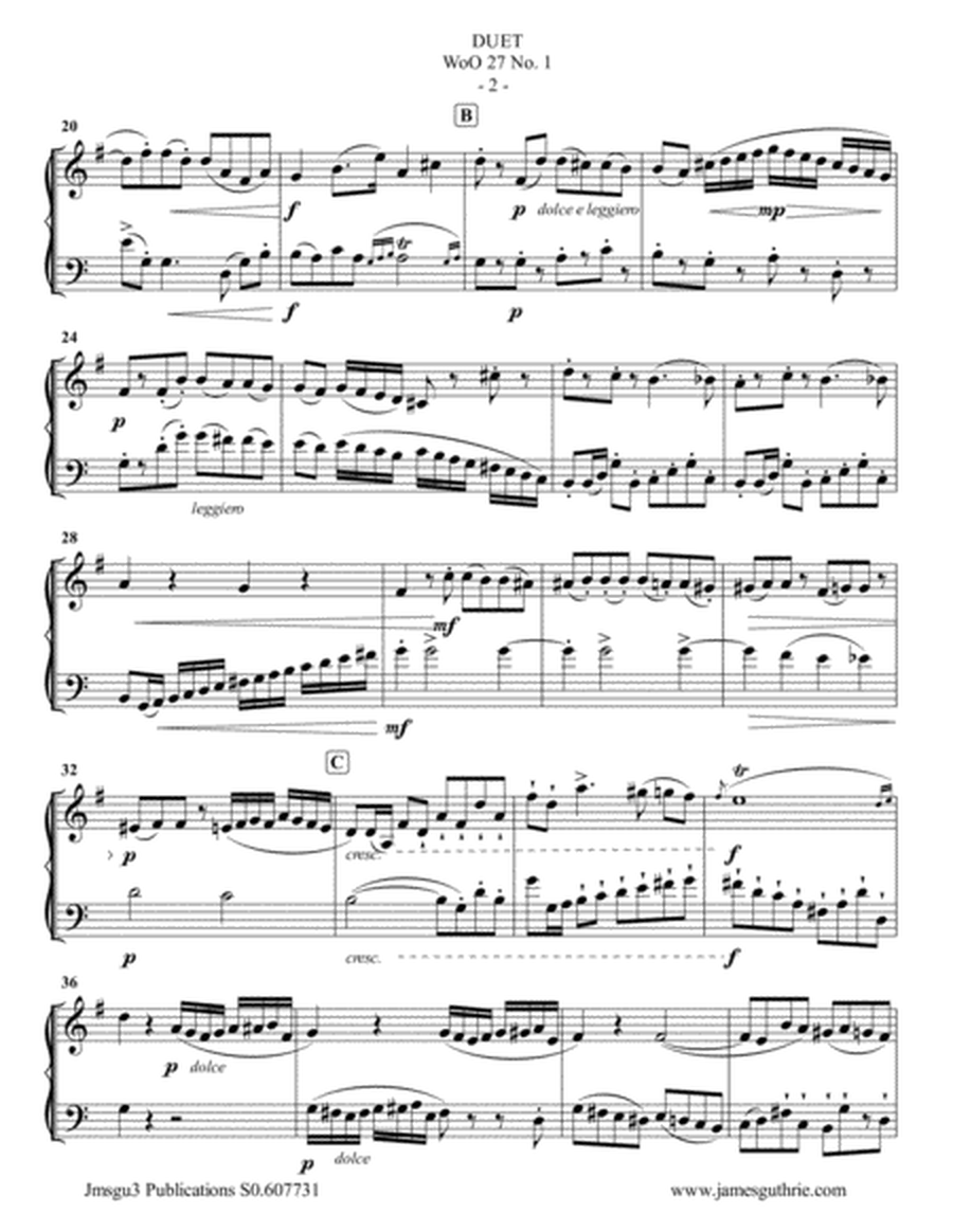 Beethoven: Three Duets WoO 27 for French Horn & Bass Trombone image number null