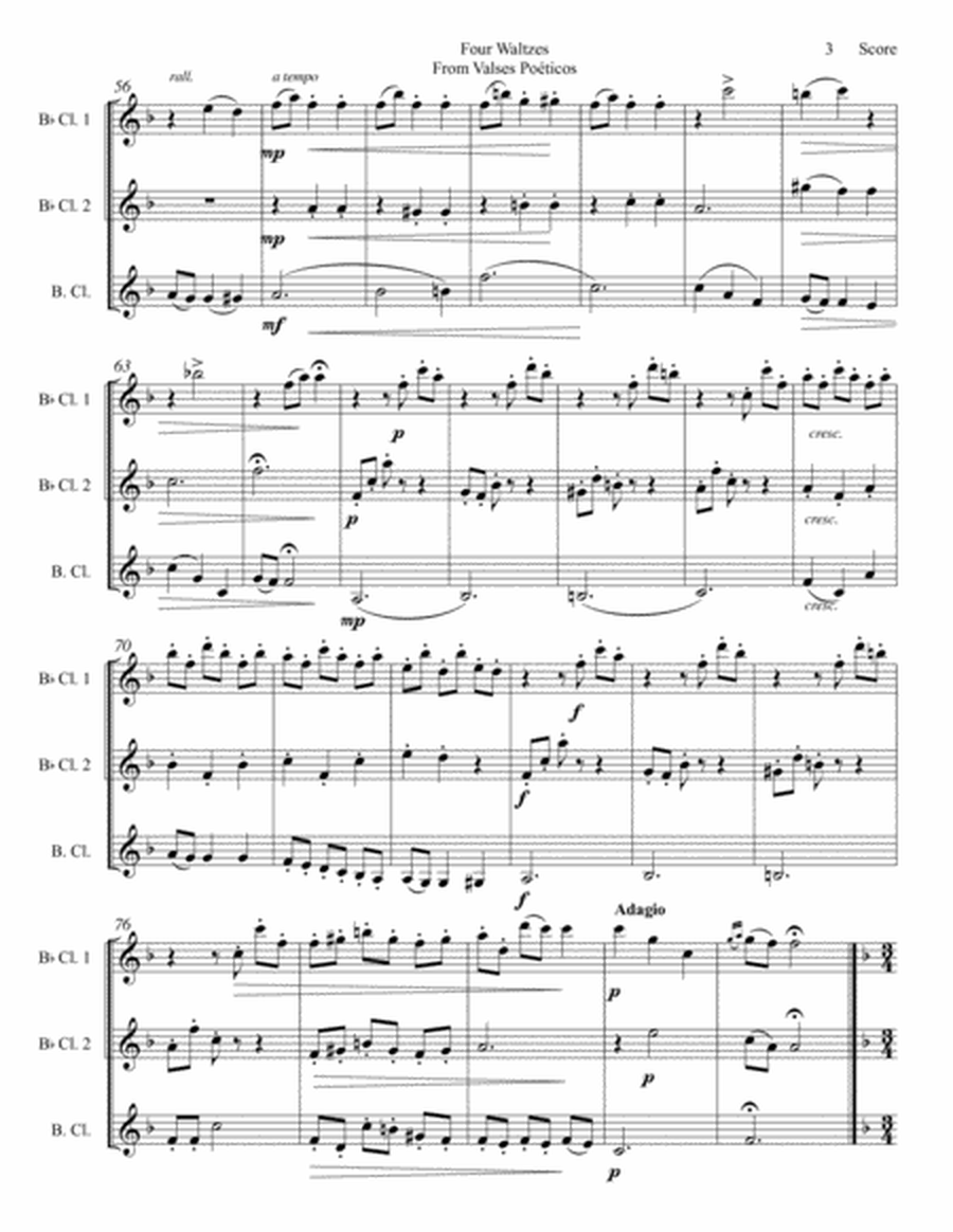 Granados - 4 Waltzes set for Clarinet Trio image number null