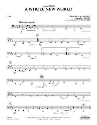 Book cover for A Whole New World (from Aladdin) (arr. Robert Longfield) - Tuba