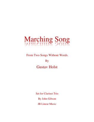 Book cover for Marching Song by Gustav Holst for Clarinet Trio