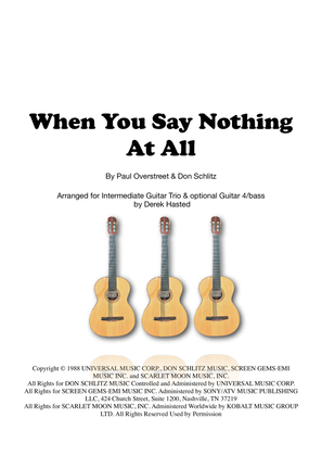 Book cover for When You Say Nothing At All