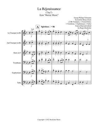 La Rejouissance (from "Heroic Music") (Eb) (Brass Choir - 2 Trp, 1 Hrn, 1 Trb, 1 Euph, 1 Tuba)