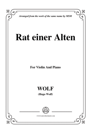 Book cover for Wolf-Rat einer Alten, for Violin and Piano