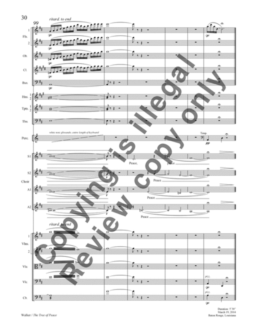 The Tree of Peace (SSAA Orchestral Score)