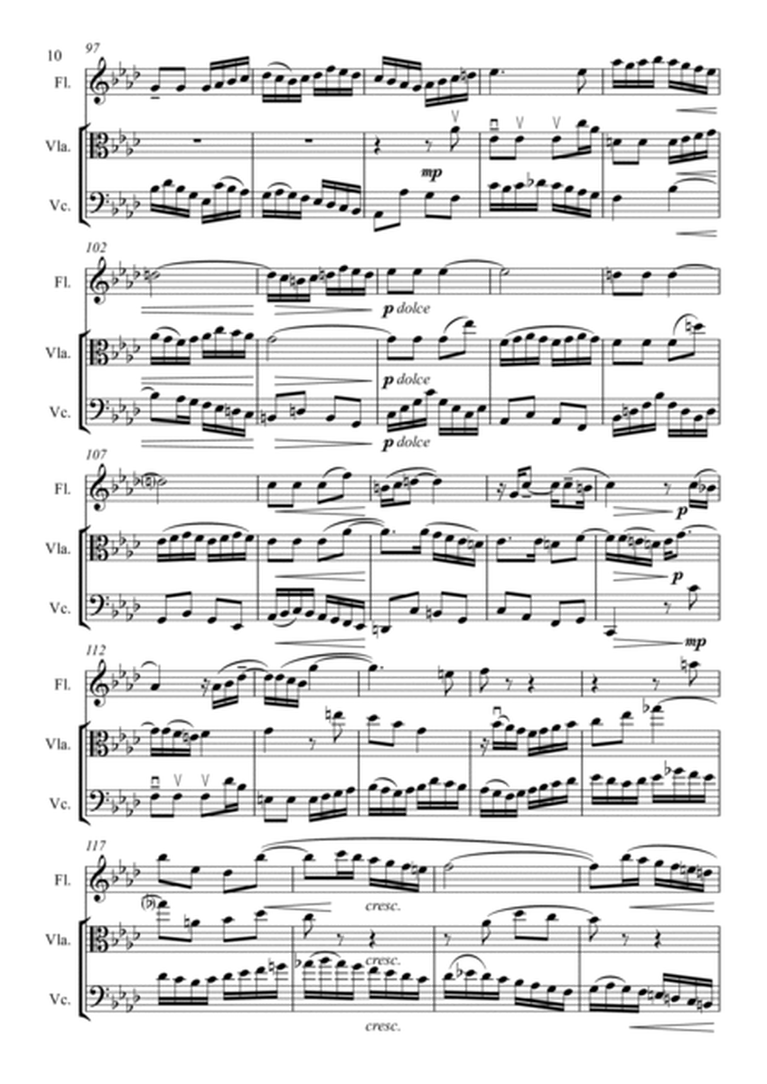 Bach - Prelude & Fugue in F Minor BWV881- Flute, Viola & Cello - Score and parts image number null