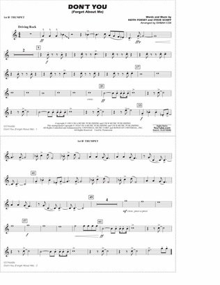 Book cover for Don't You (Forget About Me) (arr. Ishbah Cox) - 1st Bb Trumpet