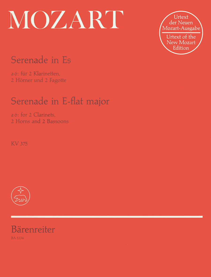 Serenade for two Clarinets, two Horns and two Bassoons E flat major KV 375