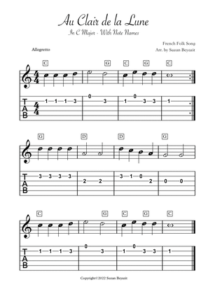 Book cover for Au Clair de la Lune (with Tablature)