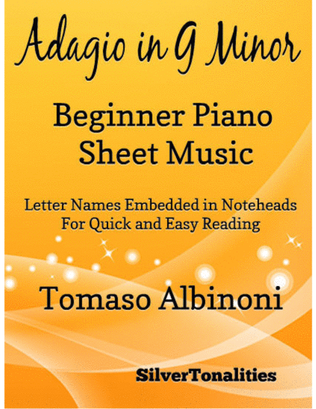 Book cover for Adagio in G Minor Beginner Piano Sheet Music