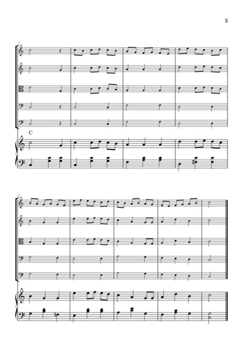 We Wish You a Merry Christmas for String Quintet & Piano • easy Christmas sheet music w/ chords image number null