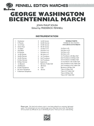 George Washington Bicentennial March: Score