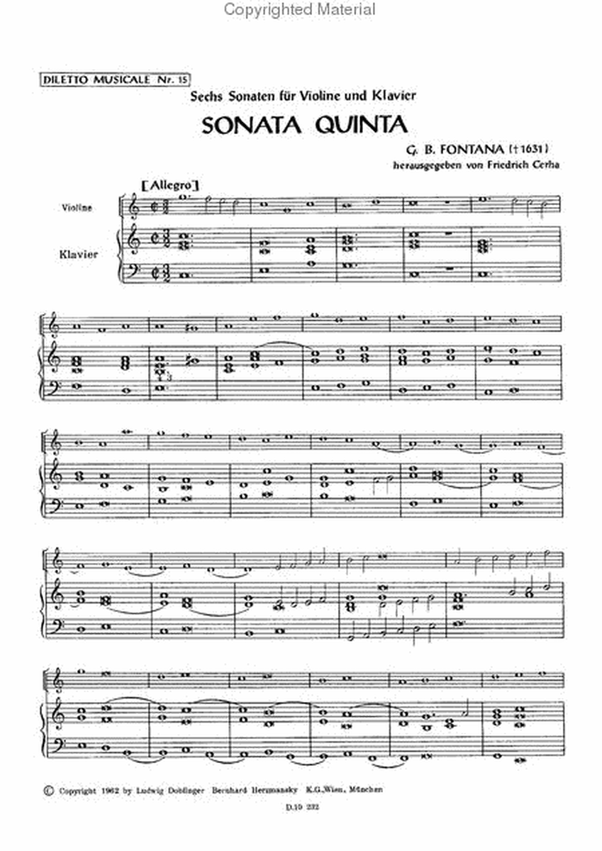 6 Sonaten Band 3 Sonata quinta in C & Sonata sesta in G