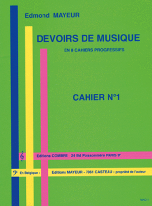 Book cover for Devoirs de musique cahier 1